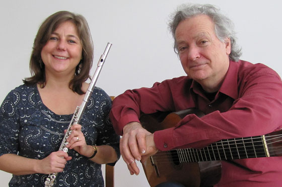 Thea Nielsen, flautist and Carlo Domeniconi, composer and guitarist
