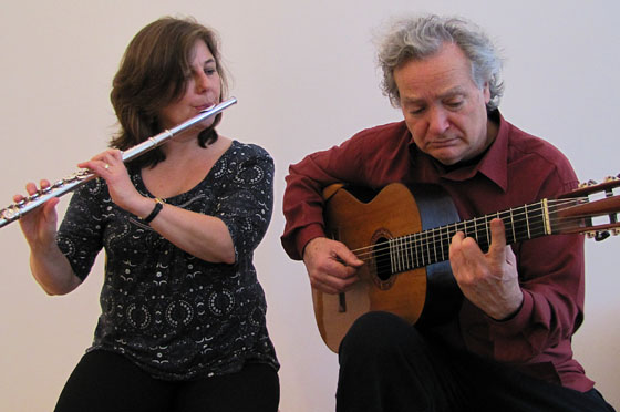 Carlo Domeniconi, composer and guitarist and Thea Nielsen, flautist