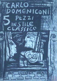 Carlo Domeniconi, Cinque Pezzi in Stile Classico sheet music cover Carlo Domeniconi, Cinque Pezzi in Stile Classico sheet music cover