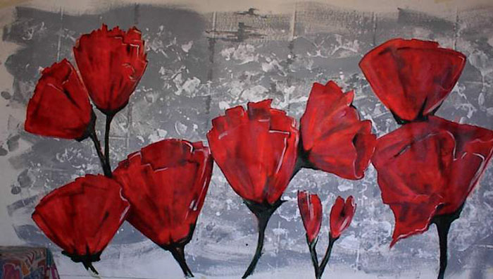 Red Tulips, a painting by Francis Caruso