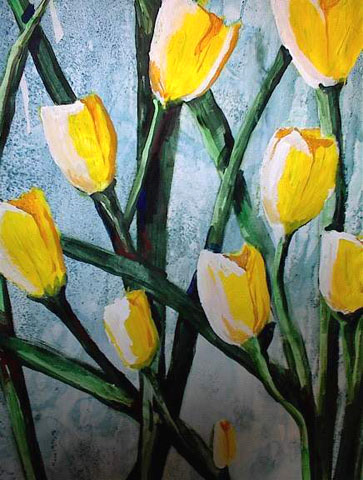 Yellow Tulips 2, a painting by Francis Caruso