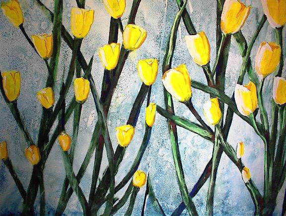 Yellow Tulips 1, a painting by Francis Caruso