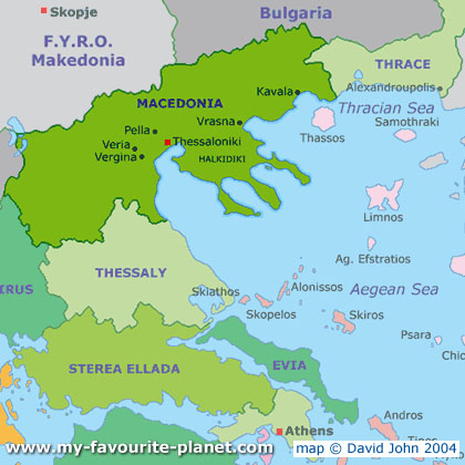 Map of Macedonia and northern Greece by David John