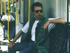 Hugh Featherstone on a Berlin tram