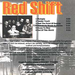 back cover of the Red Shift promotional CD back cover of the Red Shift promotional CD