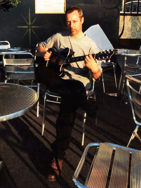 Hugh Featherstone at a cafe in Berlin Hugh Featherstone at a cafe in Berlin