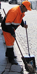 street sweeper, Fatih District, Istanbul