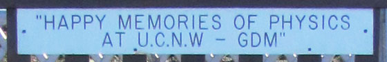 Happy memories of physics at UCNW at The Cheshire Cat Blog