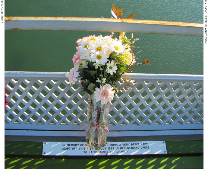 Flowers for Shirley on Bangor Pier, North Wales at The Cheshire Cat Blog