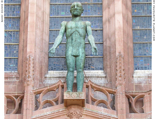 Statue of the Risen Christ by Elisabeth Frink on the north side of Liverpool Cathedral at The Cheshire Cat Blog