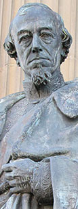 Statue of British Prime Minister Benjamin Disraeli by Charles Bell Birch, 1883, outside Saint George's Hall, Lime Street, Liverpool at The Cheshire Cat Blog