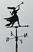Weather vane with woman trumpeter, Isla Afortunada at The Cheshire Cat Blog