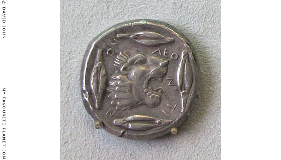 Silver tetradrachm from Leontinoi, Sicily, around 475 BC at The Cheshire Cat Blog Silver tetradrachm from Leontinoi, Sicily, around 475 BC at The Cheshire Cat Blog