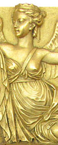 Gold-plated bronze plaque of Victory with the portrait medallion of King Henri VI of France by Augustin Pajou around 1770-80 in Paris at The Cheshire Cat Blog Gold-plated bronze plaque of Victory with the portrait medallion of King Henri VI of France by Augustin Pajou around 1770-80 in Paris at The Cheshire Cat Blog