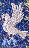 Byzantine dove mosaic at The Cheshire Cat Blog