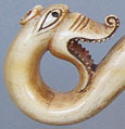 Serpent on an ivory staff head, Eastern Roman Empire 12th century AD, at The Cheshire Cat Blog