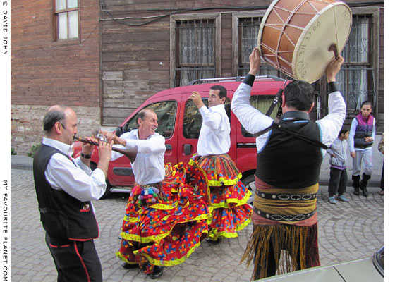Kocheck dancers and musicians at a wedding celebration on the street in Istanbul's Fatih district at The Cheshire Cat Blog
