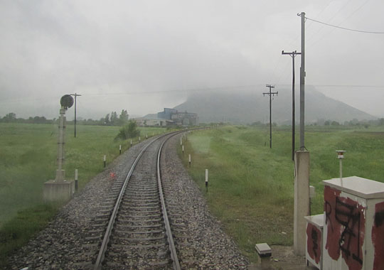 The railway track near Meteora, Greece at The Cheshire Cat Blog