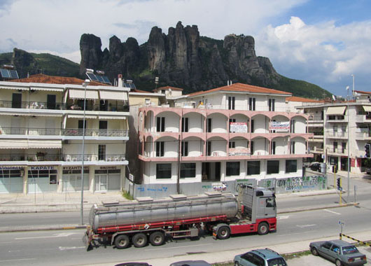 Downtown Kalambaka, Meteora, Greece at The Cheshire Cat Blog