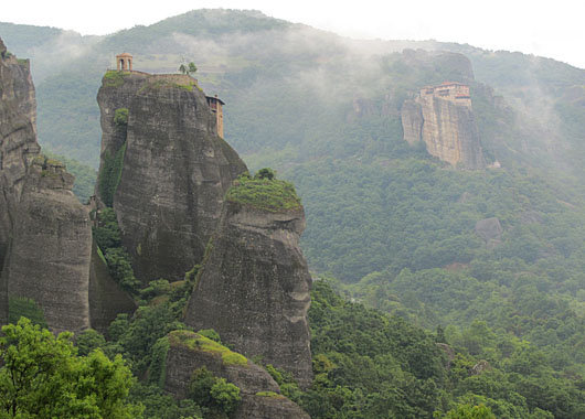 A misty day in Meteora, Greece at The Cheshire Cat Blog