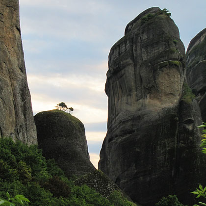 Trees growing on top of a pinnacle of Meteora, Greece at The Cheshire Cat Blog Trees growing on top of a pinnacle of Meteora, Greece at The Cheshire Cat Blog