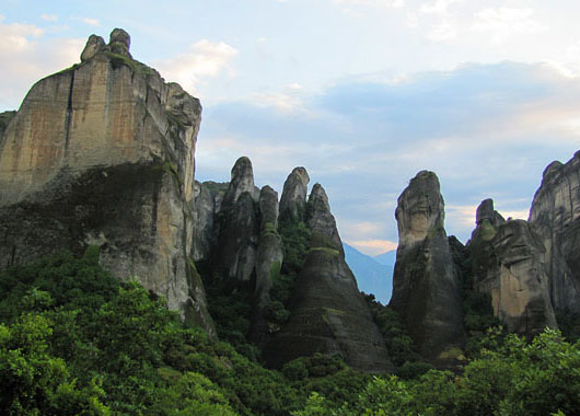 The rugged rocks of Meteora, Greece at The Cheshire Cat Blog