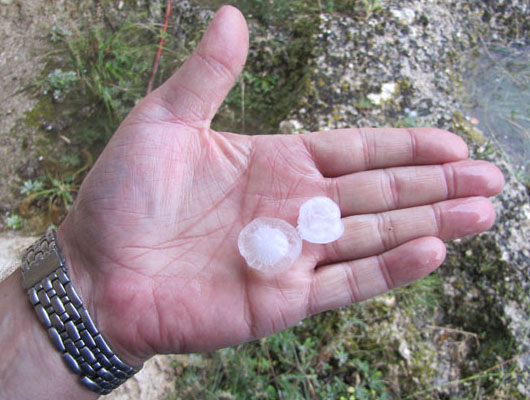 Giant Greek hailstone at The Cheshire Cat Blog