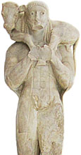 Archaic Greek statue of the "Calf Bearer" in the Acropolis Museum, Athens, Greece at The Cheshire Cat Blog Archaic Greek statue of the "Calf Bearer" in the Acropolis Museum, Athens, Greece at The Cheshire Cat Blog