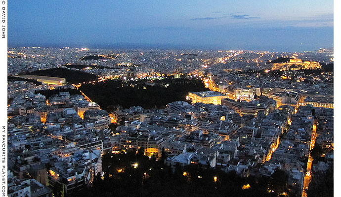 Evening in central Athens at The Cheshire Cat Blog