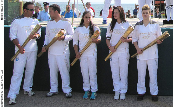 Young Greek athletes during the 2012 Olympic flame ceremony in Thessaloniki, Greece, at The Cheshire Cat Blog