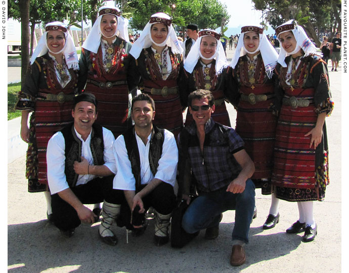 A traditional Greek Macedonian dance team, in Thessaloniki, Greece, at The Cheshire Cat Blog
