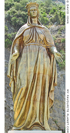 Gilded statue of the Virgin Mary on the road to Meryemana, Ephesus, Turkey at The Cheshire Cat Blog