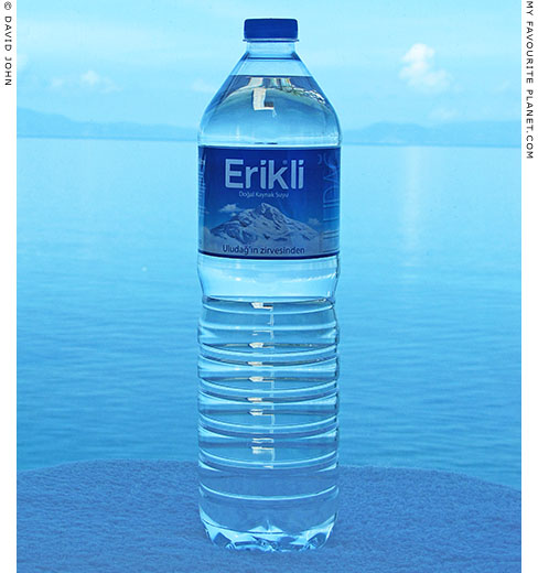 A bottle of Erikli Turkish mineral water at The Cheshire Cat Blog