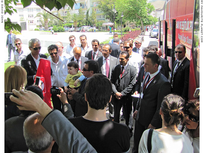 Rights and Equality Party members gather around the leader Osman Pamuköglu in Selcuk, Turkey at The Cheshire Cat Blog