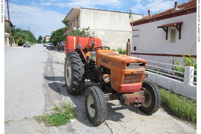 A Fiat tractor in Pella village, Macedonia, Greece at The Cheshire Cat Blog