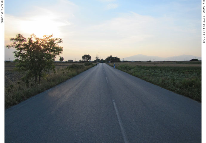 A stretch of the former E86  Via Egnatia highway leading to the Pella Archaeological site at The Cheshire Cat Blog