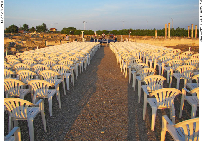 The seating for the August full moon concert at the archeological site of Pella, Macedonia, Greece