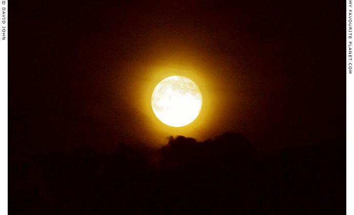 The splendid moon over Pella at The Cheshire Cat Blog