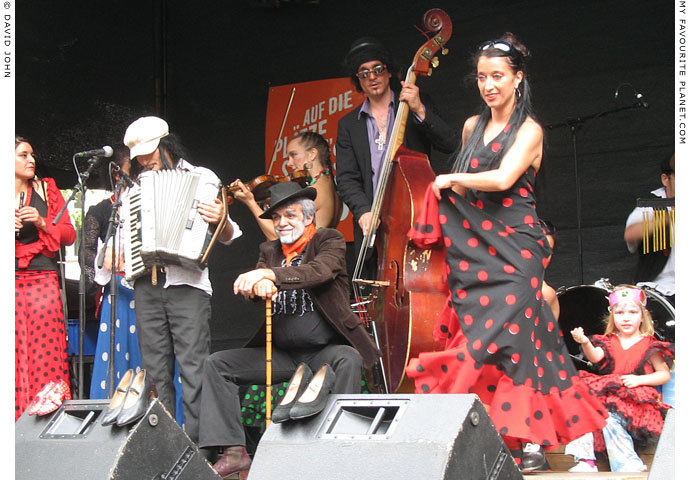 Gypsy band Casino Gitano playing at Weltfest am Boxhagener Platz, Friedrichshain, Berlin, by The Cheshire Cat Blog