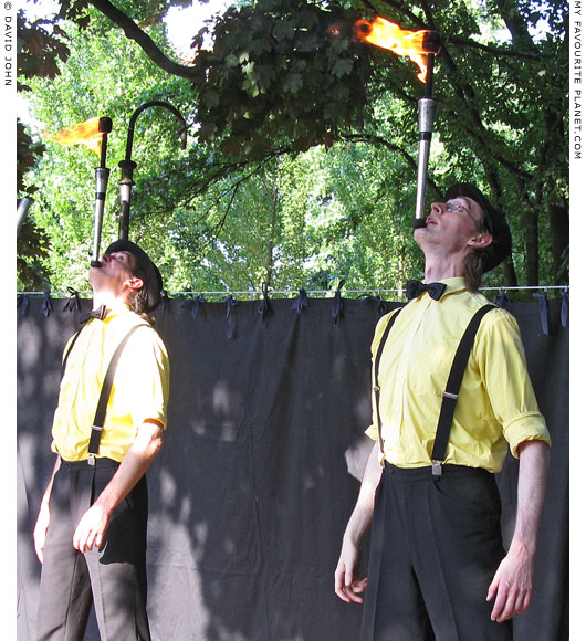 Duo Goidon juggle fire at The Cheshire Cat Blog Duo Goidon juggle fire at The Cheshire Cat Blog