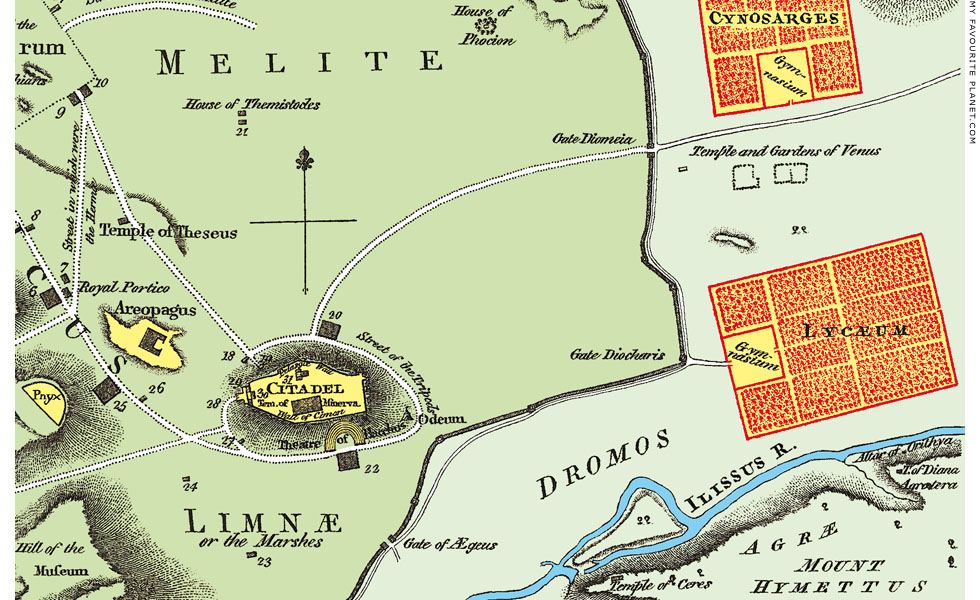 Map of Athens by Jean-Denis Barbié du Bocage at The Cheshire Cat Blog