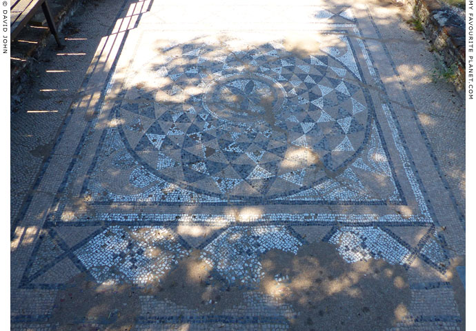 Large floor mosaic in the Great Baths complex, Dion Archaeological Park at The Cheshire Cat Blog