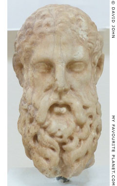 Marble head of Zeus in Dion Archaeological Museum at The Cheshire Cat Blog