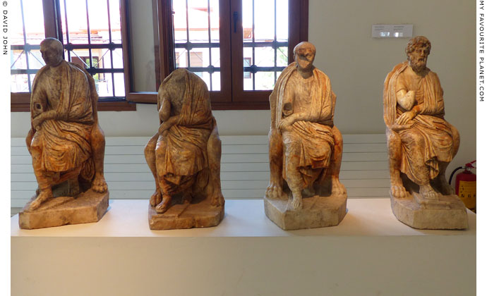 Statues of four philosophers from the Villa of Dionysos, Dion Archaeological Museum at The Cheshire Cat Blog
