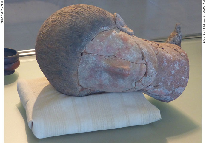 Terracotta head of a sleeping man, Dion Archaeological Museum at The Cheshire Cat Blog