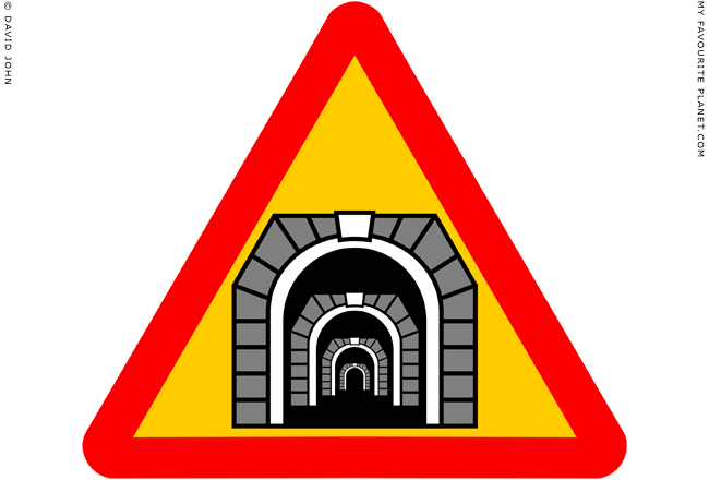 Caution, tunnel at end of tunnel at the Mysterious Edwin Drood's Column