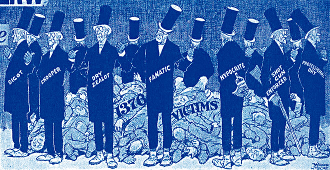 Prohibition advocates and a pile of victims at The Mysterious Edwin Drood's Column Prohibition advocates and a pile of victims at The Mysterious Edwin Drood's Column