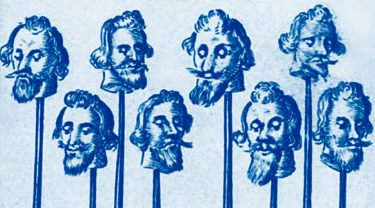 The heads of the executed Gunpowder Plot conspirators on spikes at the Mysterious Edwin Drood's Column The heads of the executed Gunpowder Plot conspirators on spikes at the Mysterious Edwin Drood's Column