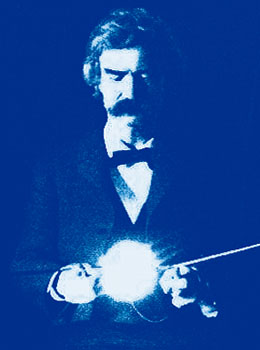 Mark Twain in the laboratory of Nikola Tesla in New York, 1894 at the Mysterious Edwin Drood's Column Mark Twain in the laboratory of Nikola Tesla in New York, 1894 at the Mysterious Edwin Drood's Column