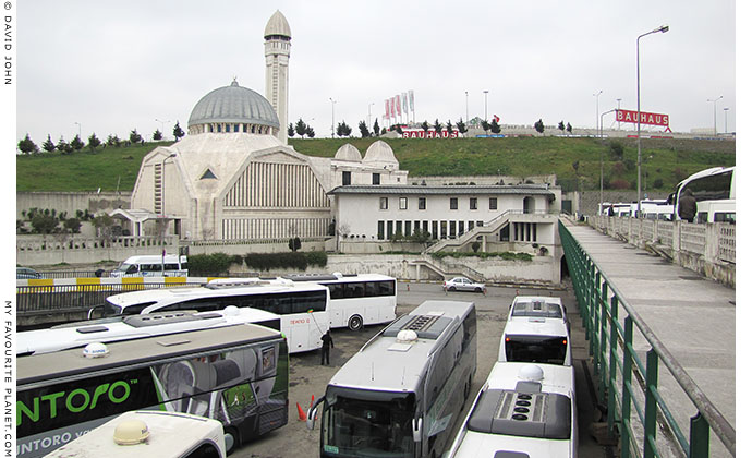 The mosque at Büyük Otogar bus station, Istanbul, Turkey at the Mysterious Edwin Drood's Column